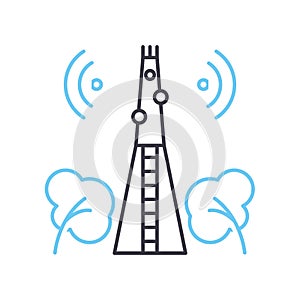 cellular radio tower line icon, outline symbol, vector illustration, concept sign