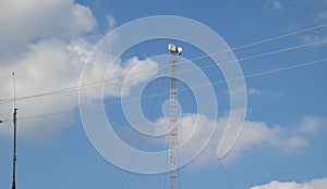 Cellular repeater, mast for broadcasting wireless communication and the Internet