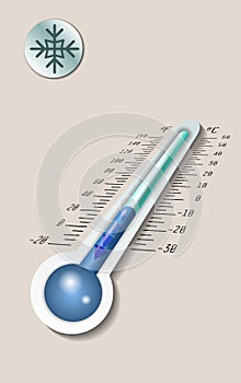 Celsius and fahrenheit meteorology thermometer