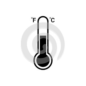 Celsius and Fahrenheit Thermometer icon. Vector icon