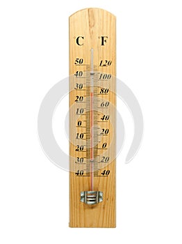 Celsius and Fahrenheit thermometer isolated