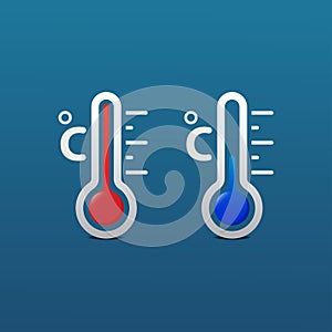 Celsius temperature hot and cold icon design illustration