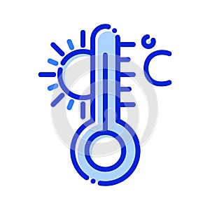 Celsius, temperature, termometer, sun fully editable vector icon