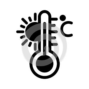 Celsius, temperature, termometer, sun fully editable vector icon