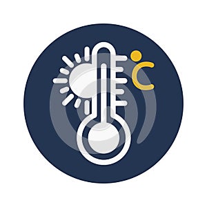 Celsius, temperature, termometer, sun fully editable vector icon