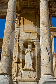 Celsus library in ancient antique city of Efes, Ephesus ruins