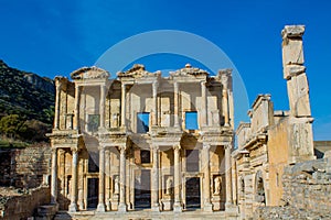 Celsus library in ancient antique city of Efes, Ephesus ruins