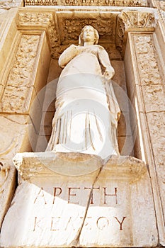 Celsus library statue in Ephesus