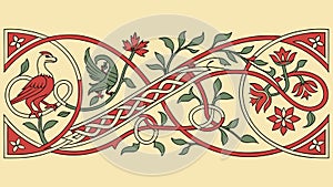 Celtic Bird Knotwork Design Element, vector design Generative AI