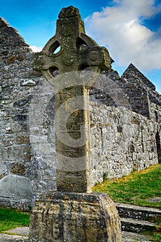 Celtic cross, Clonmacnoise,, Ireland