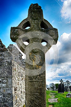 Celtic cross, Clonmacnoise,, Ireland