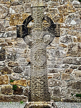 Celtic Cross at Clonmacnoise Monastery, County Offaly, Ireland