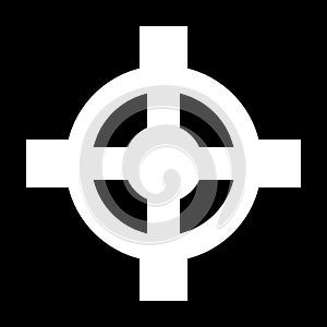 Celtic cross icon on black