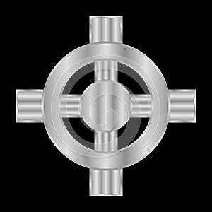 Celtic cross icon on black
