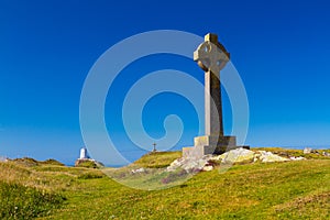 Celtic cross on Llanddwyn Island, Anglesey