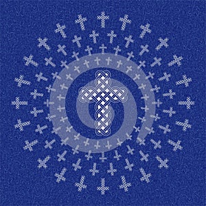 Celtic cross with round frames of cetic crosses - cdr format