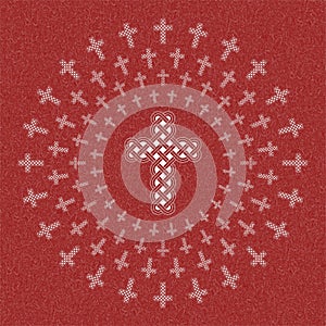 Celtic cross with round frames of cetic crosses - cdr format