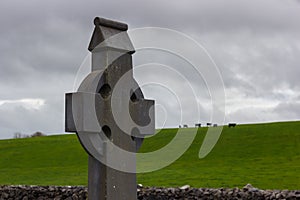Celtic Cross set on Green Pastures in Ireland