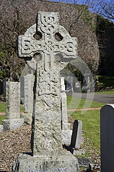 Celtic cross with traditional knotwork