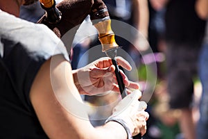 Celtic festival - detail of a bagpipe photo