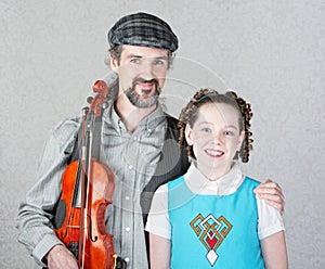 Celtic Folk Musician with Daughter