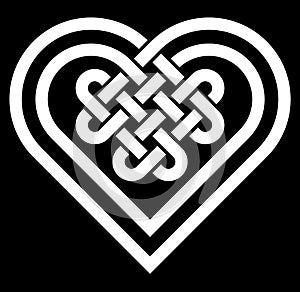 Celtic heart shape knot vector illustration photo