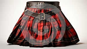 Celtic Heritage: Classic Scottish Kilt Unveiled on a Pure Background