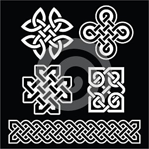 Celtic Irish patterns and braids on black