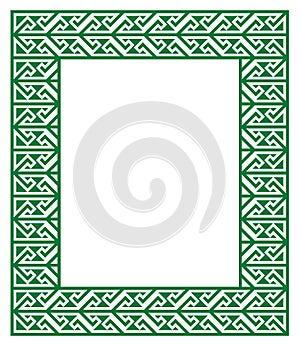 Celtic Key Pattern - green frame, border