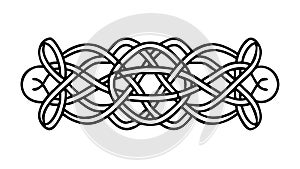 Celtic Knot Border Horizontal Divider Pattern, vector design Generative AI