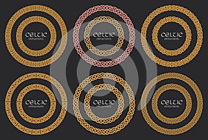 Celtic knot braided frame border circle ornaments set photo