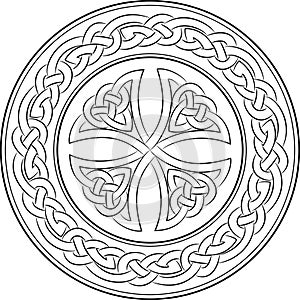 Celtic knot cross in wreath