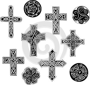 Celtic knot crosses and cpirals