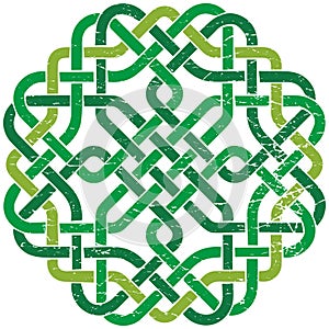 Celtic Knot or Gaelic knotwork art vector illustration. Celtic knot distressed ornate isolated.