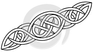 Celtic Knot Horizontal Decorative Border, vector design Generative AI