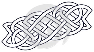 Celtic Knot Interlaced Decorative Border Pattern Outline, vector design Generative AI