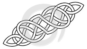 Celtic Knot Interlaced Horizontal Decorative Pattern, vector design Generative AI