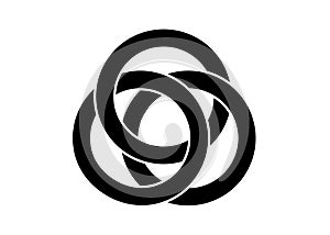 Celtic knot, interlocked circles logo, vector tattoo isolated on white background photo