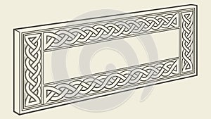Celtic Knot Pattern Rectangle Frame Design, vector design Generative AI