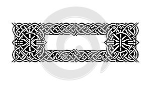 Celtic Knot Pattern Rectangular Frame Vector, vector design Generative AI