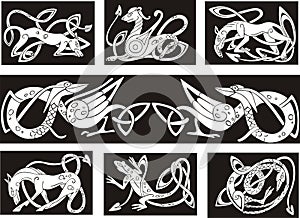 Celtic knot patterns wuth animals