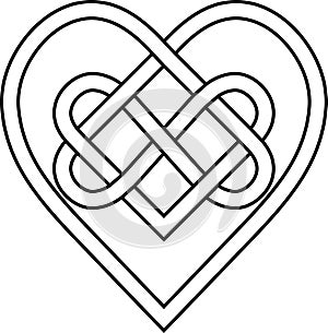 Celtic knot rune bound hearts infinity symbol eternal love tattoo