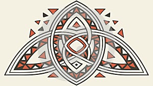Celtic Knot Triangle Vector Design, Ancient Interlocking Symbol, vector design Generative AI