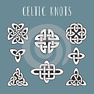 Celtic knots. Beautiful celtics knot symbols, eternal trinity trefoil unity energy interconnected knotted icons isolated photo
