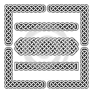 Celtic knots vector medieval borders and corner elements