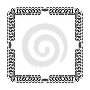 Celtic knots vector medieval frame in black and white