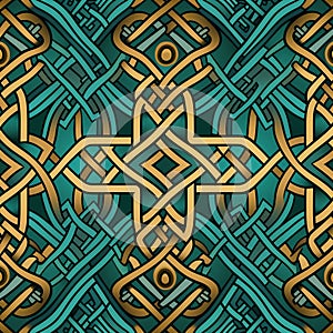 Celtic Knotwork background, design seamless pattern