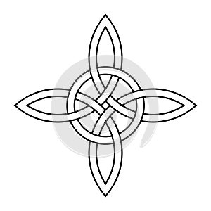 Celtic quad knot with interlaced circle, Celtic form of a cross