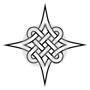 Celtic quaternary knot of eternity, vector celtic pattern symbol close connection and eternal love