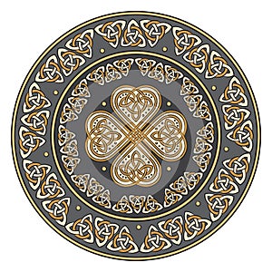 Celtic shield, decorated with a ancient European pattern